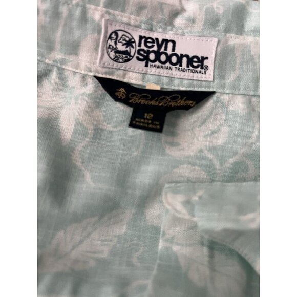 BROOKS BROTHERS REYN SPOONER Floral Hawaiian Shirt Dress Belted Size 12 - Picture 5 of 5